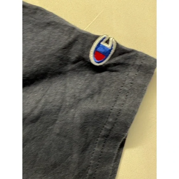 Vintage Champion T Shirt Men Small Navy Blue Graphic Spellout Script Logo Cotton - Picture 5 of 8